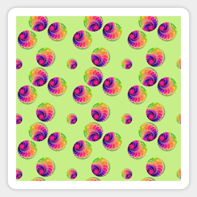 Rainbow polka dot on light green Sticker by krinichnaya